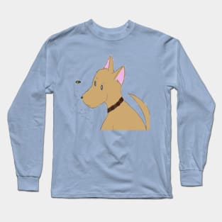 Curious Bee with a Pup Long Sleeve T-Shirt